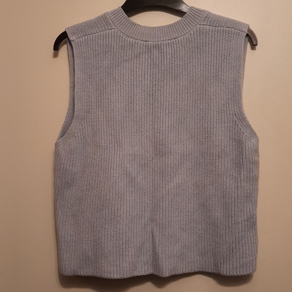 Zara Blue Knit Sweater Vest Top Sleeveless - Picture 11 of 12